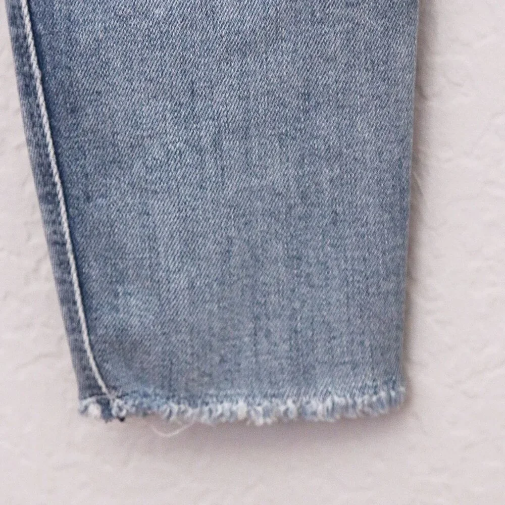 RtA Road To Awe Women's 28 Madrid Skinny Jeans Stretch Frayed Hem Blue Wash $315 - Picture 13 of 14